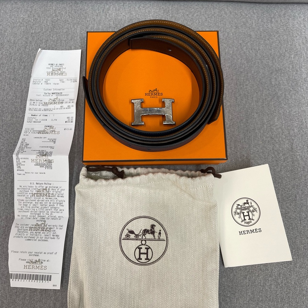 Hermes Belt 2 in 1 Black and Blue